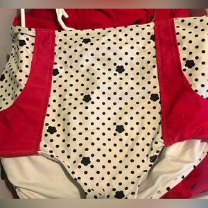 Red and White Polka Dot Swim bottom